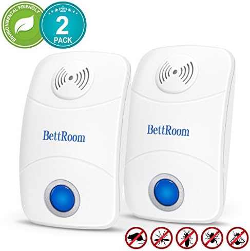 BettRoom Ultrasonic Pest Reject Defense with Plug in and Night Light for Mice Cockroaches Ants Bed Bugs Flies Rats(2 Pack ) Electronic Plug In Blocker Home Indoor Repeller (2)