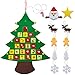 SK SUPKER Christmas Advent Calendar, Felt Christmas Tree with Pockets 24 Days for Kids Xmas Holidays Indoor Home Wooden Wall & Door Decoration