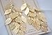 Set of 2 14K Gold Plated Large Dangling Leaf Tiered Long Women's Earrings
