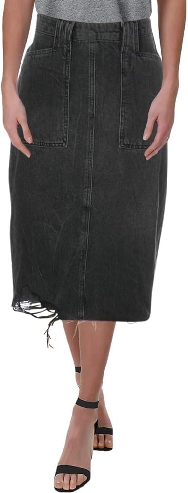 amazon black denim skirt