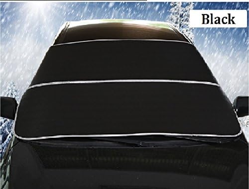 Mig Att Car Windshield Snow and Ice Cover, Sun Shade Protector with Cotton Thicker for Most Vehicles in All Weather, Multi-Used as Outdoors Picnic Mats/Yoga Mat/Tent Sleeping Pad (79'' x 38'', Black)