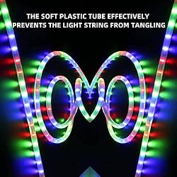 LIGHTNUM Battery Rope Lights 40Ft 120 LED Rope