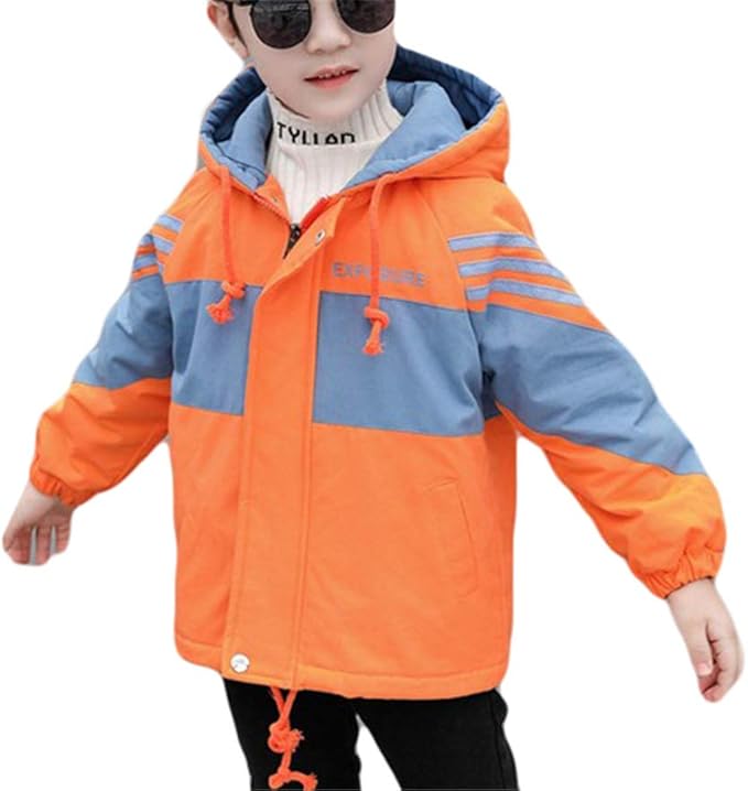 Amazon Yojap コート ジャケット 子供服 ボーイズ キッズ 男の子 厚手 ウトドアコート 冬服 暖かい 防寒着 防風 無地 通学 通園 かっこいい カジュアル シンプル お洒落 ファション コート ジャケット 通販