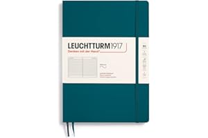 LEUCHTTURM1917 - Notebook Softcover Composition B5-123 Numbered Pages for Writing and Journaling (Ruled, Pacific Green)