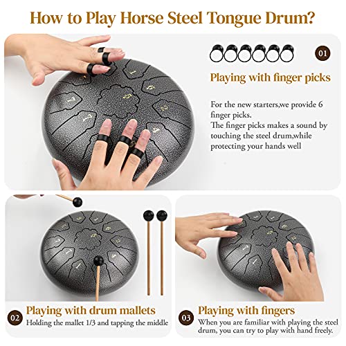 Steel Tongue Drum 11 Notes 10 Inches meditation drum，steel drum