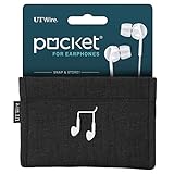 UT Wire Pocket Snap & Store Earphone Case Pouch, Black