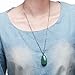 iSTONE Womens Teardrop Genuine Stone Pendant Chakra Stones Necklace