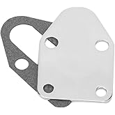 350 SBC Fuel Pump Block Off, Chrome Fuel Pump Mounting Plate With Gasket Fit for SB 283 305 327 350 383 400 Engine