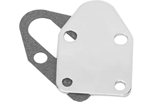 ARMEAR Fuel Pump Plate Chrome Mechanical Fuel Pump Mounting Plate Pad Cover With Gasket it for SB 283 305 327 350 383 400 Engine