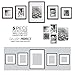 Gallery Perfect 5 Piece Walnut Wood Photo Frame Gallery Wall Kit with Decorative Art Prints & Hanging Template