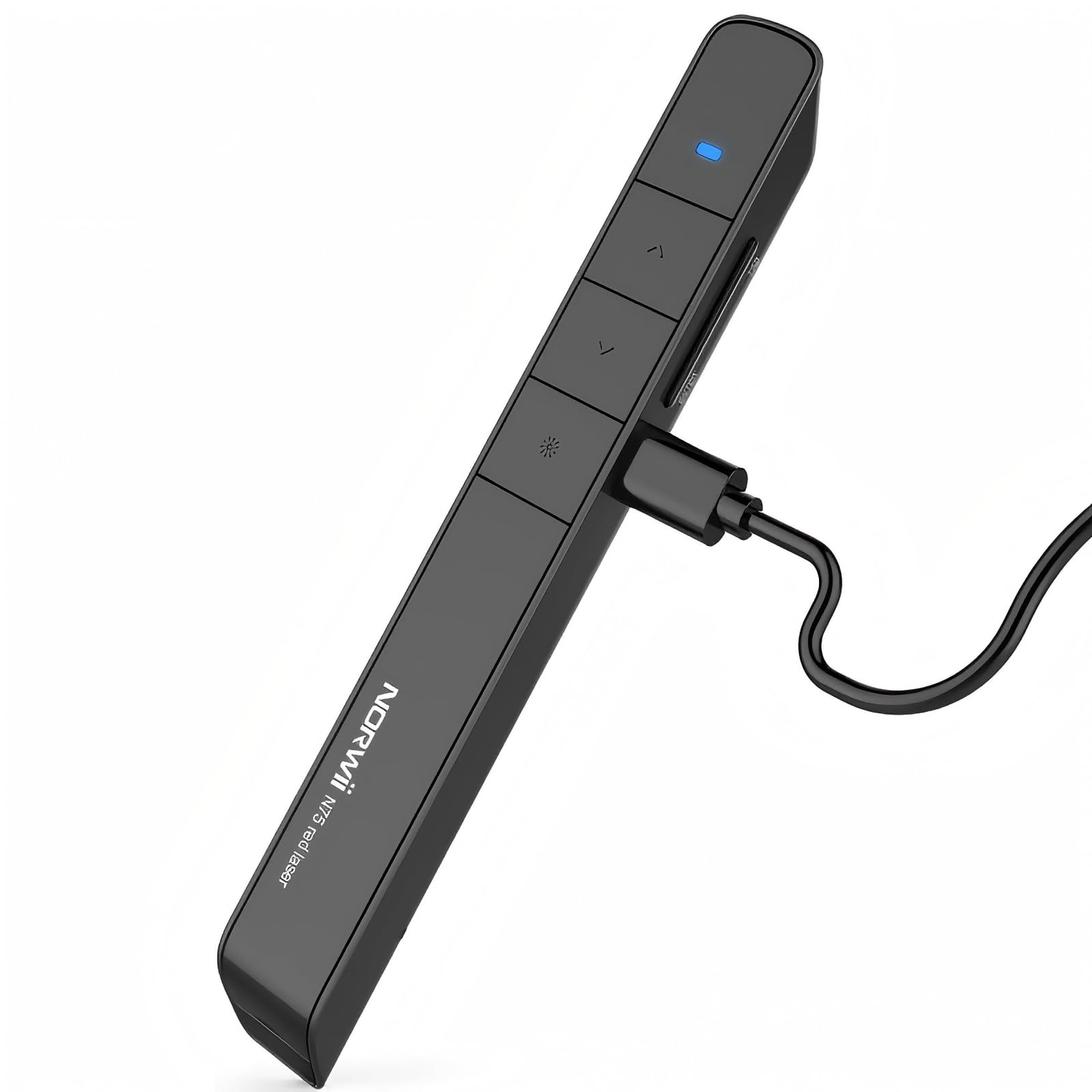 Norwii N75 Wireless Presentation Clickers Rechargeable 100M/330FT, Hyperlink Volume Presentation Clicker for Powerpoint Board Slide Advancer Clicker for Laptop (Green Light - N75)