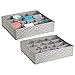 mDesign Large Fabric Dresser Drawer/Closet Storage Organizer for Bedroom - 16 Compartments Hold Lingerie, Bras, Socks, Leggings, Clothes, Ties, Scarves, Spira Collection, 2 Pack, Taupe/Natural Chevron