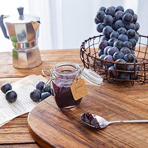 Spice Jars, Flrolove 30 Pack 3.5oz Oval shaped Glass Jars with Leak