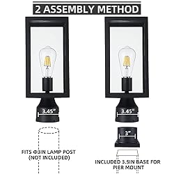 Windben Large 15 inch Outdoor Post Light,Lamp Post