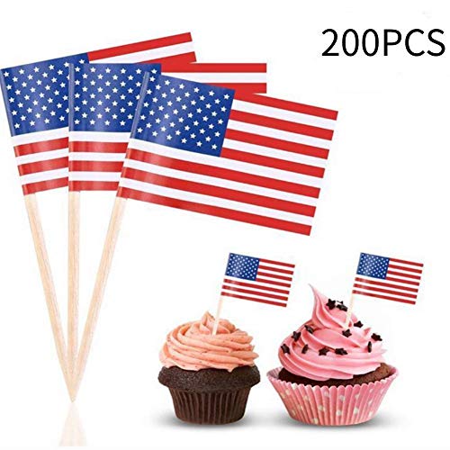 Cupcake Toppers American Flag Mini 4th July Party Independence Food
