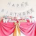 Wcaro Happy Birthday Decoration Tissue Paper Fan Tassel Garland Happy Birthday Banner Bunting Banner Flag Garland Party Hanging Decoration Favor Pink Gold Party Decorations Party Supplies
