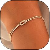 Gold Bracelets for Women Dainty 14K Gold Love Knot Couples Bracelets Adjustable Snake Chain Infinity Matching Bracelets Trendy Jewelry Presents