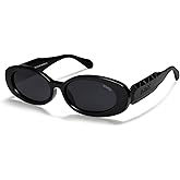 SOJOS Ocean Collection Retro Oval Polarized Sunglasses for Women Men Vintage Recycled Plastic Frame Eco-Friendly, Sunlight