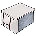 MaidMAX Jumbo Zippered Storage Bag for Blanket, Clothes, Breathable Folding Canvas Comforter Storage Bag Organizer with Clear Window, Linens, Beige