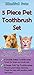 Mindful Pets Dog & Cat Toothbrush Set of 5-3 Pet Tooth Brushes Plus 2 Soft Tip Finger Brushes