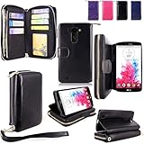 For LG G Vista Case - Cellularvilla Pu Leather flip Wallet Bag Pouch Case with Credit Card Slots Pockets Cover For LG G Vista VS880 (Verizon / AT&T) (Black1)