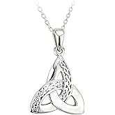 Biddy Murphy Trinity Knot Necklace Sterling Silver Celtic Weave 18 Inches Sturdy Chain Irish Made