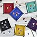 SIQUK 6 Pieces Dice Tray PU Leather Dice Rolling Tray Folding Square Holder for Dice Games, 6 Colors