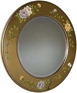 Espejo Redondo de Estilo français-Chinois – Decoración en Hoja de Oro