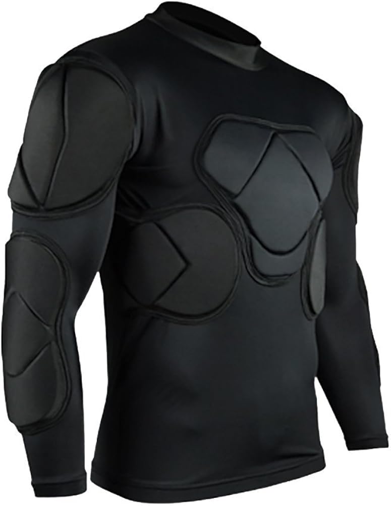 TOPWISE Body Safe Guard Padded Compression Shirts, Long Sleeve Shoulder Rib Chest Protector Suit for Football Basketball Paintball Rugby Parkour Extreme Exercise : Sports & Outdoors