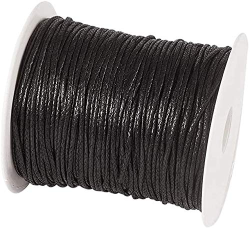 Cheriswelry 185yards 0.5mm Black Polyester Cord Thread Beading String Rope with Spool for Jewellery Making Macrame