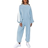 Viottiset Women's 2 Piece Outfits Sweatsuit Casual Knit Pullover Sweater Pajamas Lounge Set
