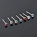 ERAWAN 24Pcs Rhinestone Surgical Steel Round Nose Ring Bone Stud Body Piercing Jewelry EW sakcharn (Multi-Color)