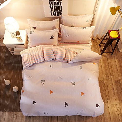 4pcs Bedding SetDuvet Cover Set Microfiber Durable One Duvet Cover Without Comforter One Flat Sheet Two Pillowcases YJ Twin Full Queen Cupid Love Design (Queen, Miss, Pink)