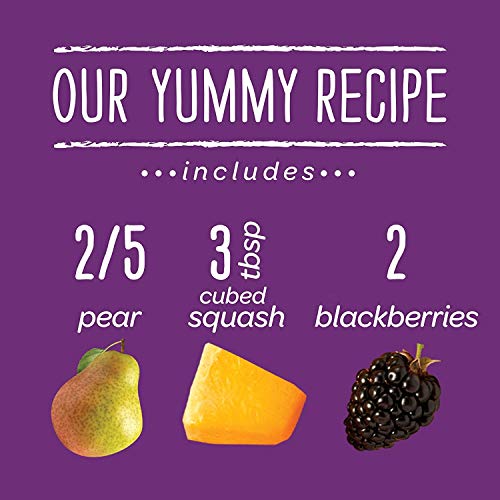 Happy Baby Organics Stage 2 Baby Food Pouches, Gluten Free, Vegan & Healthy Snack, Clearly Crafted Fruit & Veggie Puree, Pears Squash & Blackberries, 4 Ounces (Pack of 8) - Thumbnail 2