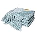 DOZZZ Fluffy Chenille Knitted Throw Blanket with Decorative Fringe for Home Décor Bed Sofa Couch Chair Aqua