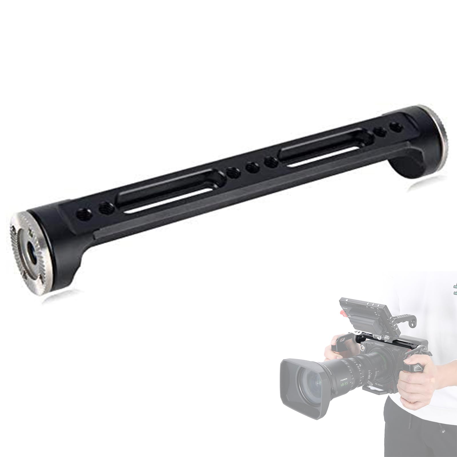 NICEYRIG NATO Rail with Dual Rosette Mount Adapter Applicable Handgrip Gear with Rosette Mount for Camera Shoulder Rig