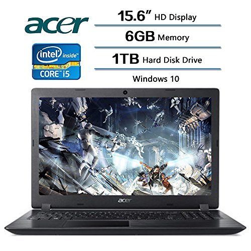 Acer Aspire 3 Laptop 15.6 inch HD Display, Intel HD Graphics 620, Intel Core i5-7200U 2.5 GHz, 6 GB DDR4 SDRAM Memory, 1 TB Hard Disk Drive, Windows 10