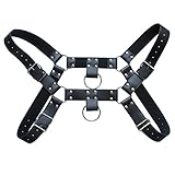 Men's PU Leather Male Chest H Bulldog Harness 4 Straps Club wear Costumes