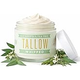 Lady May Tallow Whipped Tallow 9oz - All Natural Face Cream + Whole Body Moisturizer for Dry Skin - Made With Eucalyptus Oil - No Preservatives, Parabens or Seed Oils - USA Made (Eucalyptus Tea Tree)
