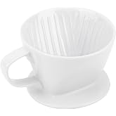 Segarty Pour Over Coffee Maker, Single Cup White Ceramic Coffee Dripper, Size No.2 Reusable Filter Cone Drip Holder Slow Brewer with 3 Holes Flat Bottom for Home, Office, Travel, Camping