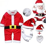 Voberry® Girls Boys Kids Infant Soft Santa Hat Claus Suit Christmas Gift (12-18month)