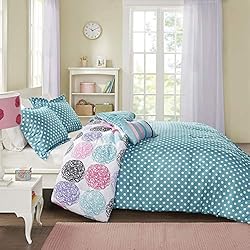 Mi Zone Carly Comforter Set, Doodled Circles Polka