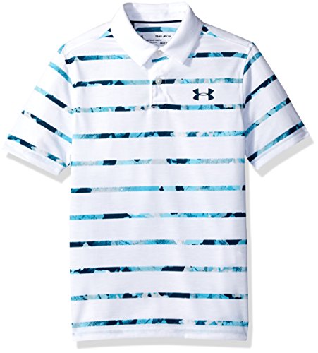 Under armour boys  threadborne polo, white (102)/techno…
