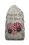 Moonrays 91557 Solar Powered White LED Paw Print Memorial Stone