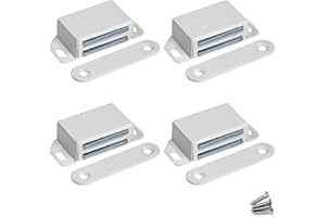 WOOCH Magnetic Door Catch - 30lb High Magnetic Stainless Steel Heavy Duty Catch for Kitchen Bathroom Cupboard Wardrobe Closet Closures Cabinet Door Drawer Latch (2.1 in White, 4-Pack)