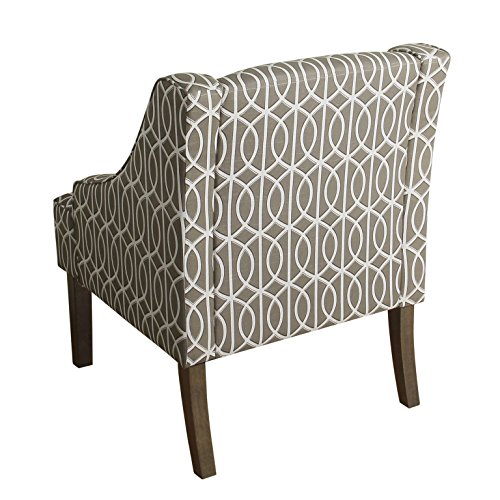 HomePop Classic Swoop Arm Accent Chair, Grey Trellis Pricepulse