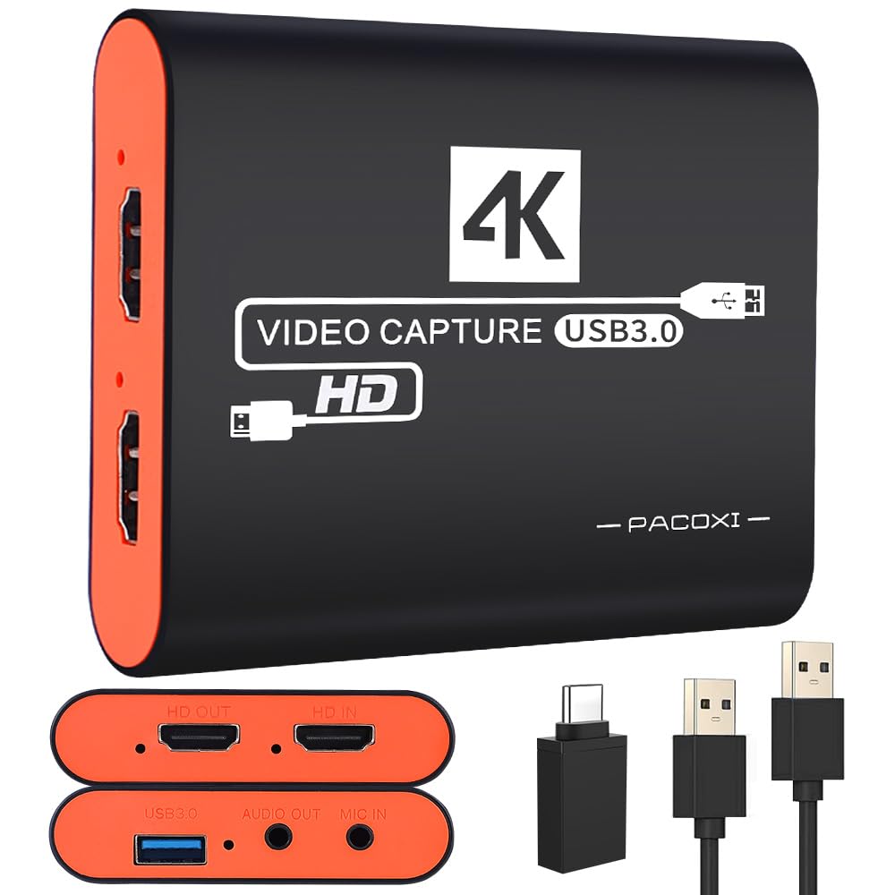 HDMI USB3.0 Capture Card with 4K Pass-Through,1080P