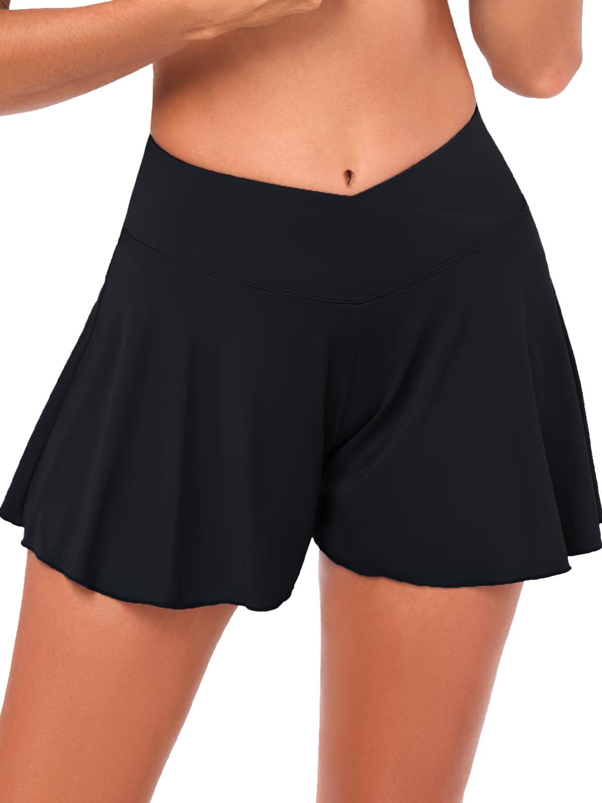 Photo 1 of Aderea Womens Plus Size Swim Bottoms Bathing Suit Shorts Black Swimsuit Shorts Bikini Bottoms Full Coverage Swimwear Tankini Trunks
