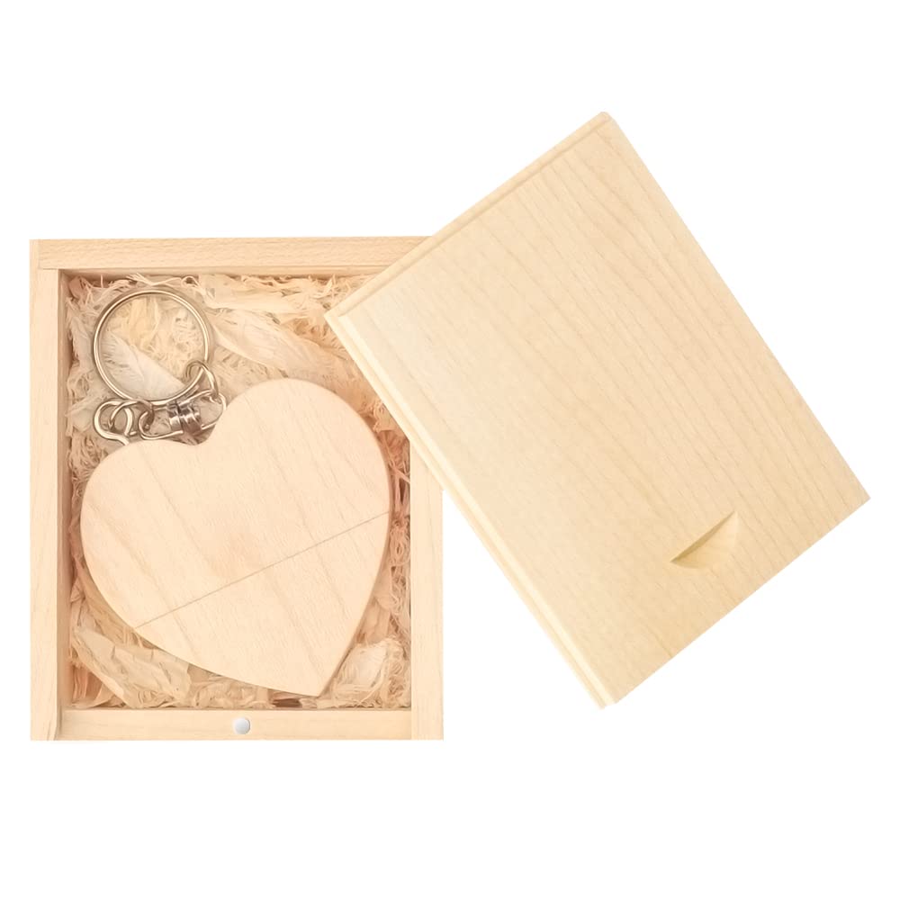 Chiavetta USB Cuore-Naturale 64GB, LEIZHAN Silicone Memory Stick Pendrive Flash Drive Regali per Studenti, Famiglie e Bambini (64GB, Cuore-Naturale)