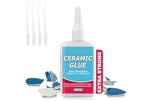 MOCKGVY Ceramic Glue, Ceramic Glue Repair, Ceramic Glue for Pottery, 30g Waterproof Clear High Temperature Resistant and No Smell Adhesive for Porcelain Pottery Glass Plastic Dishes, Tiles, Crafts,and More